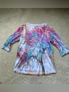 FDJ Women’s Multicolor Pullover Blouse w/ Elbow Length Sleeves - Size M - EUC